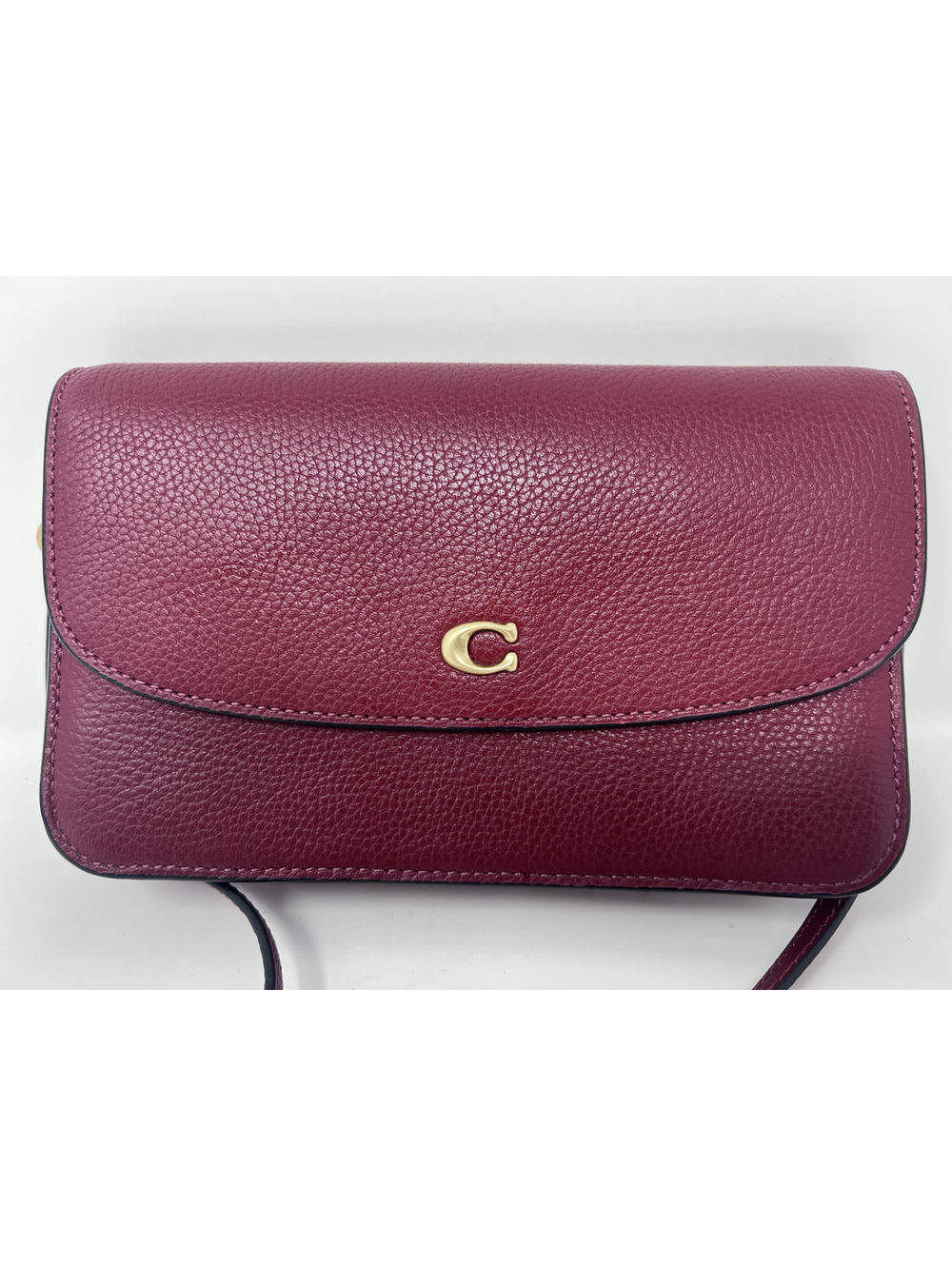Coach Burgundy Pebbled Leather Crossbody Bag